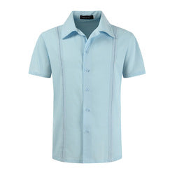 Wholesale Casual Fashion Design Summer Short Sleeve Shirts Button Up Mens Linen Beach Shirt