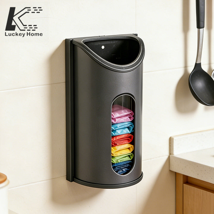 Wall-Mounted Plastic Bag Holder Plastic Grocery Bag Organizer & Dispenser