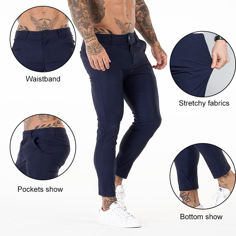 New 2022 Fashion Solid Color Mens Chinos Pants Skinny Fitting Mens Trousers Casual Men Chino Pants