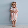 Custom Striped Kids Children Hooded Bath Beach Swimming Changing Towel Baby Girls Surf Poncho