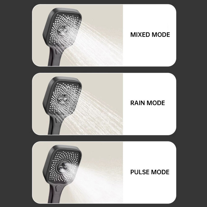 Hot Cold Wall Mounted Bathroom Shower Faucet Rain Rainfall Bathtub Mixer Piano Square Shower System Set