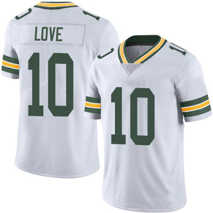 2023 Green Bay Jerseys JD Love #10 Stitched USA American Football Shirts Sport Top VP Limited Jerseys Dropshipping - Green White