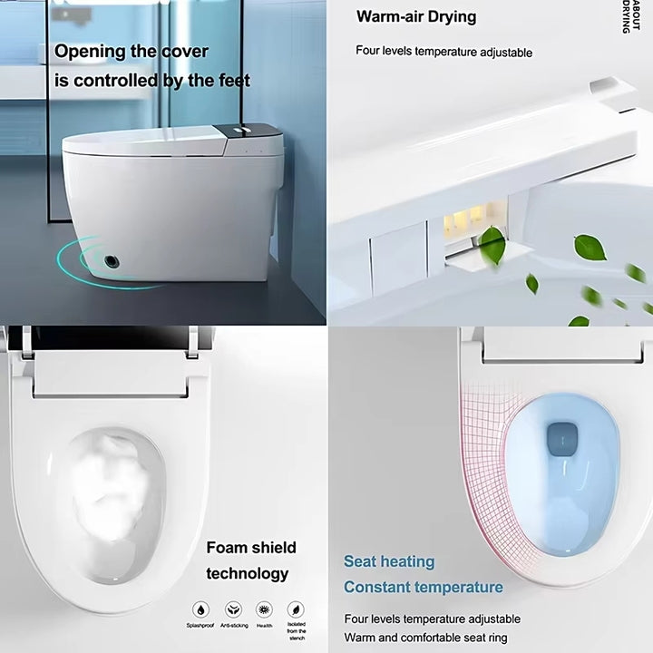 Smart Toilet Modern Auto Sensor Flush One Piece Intelligent Bidet Wc Heating Toilet Bowl Automatic Operation With Remote Control