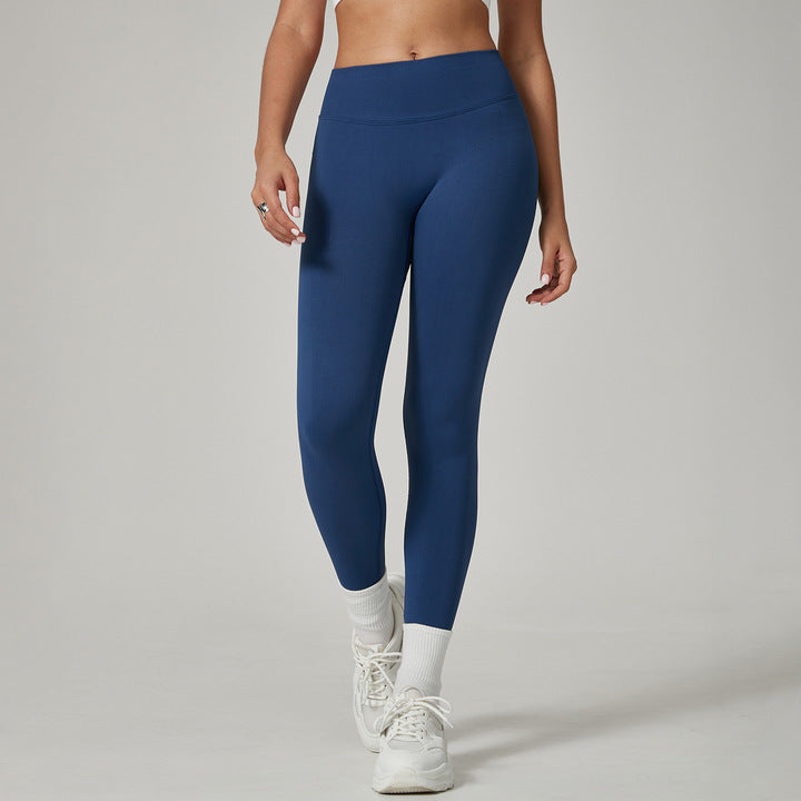 DFY High-Waisted Seamless Breathable Full Length Yoga Pants Cameltoe Peach Butt Lift Solid Style Plus Size Leggings