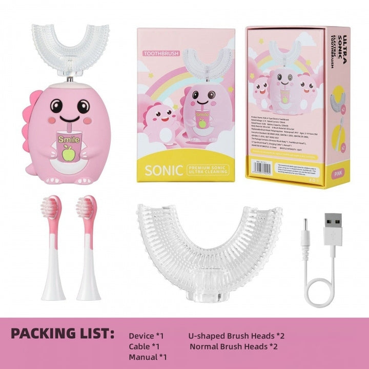 U-Shaped 360° Kids Toothbrush Rechargeable Automatic Electric Soft Bristles for Children