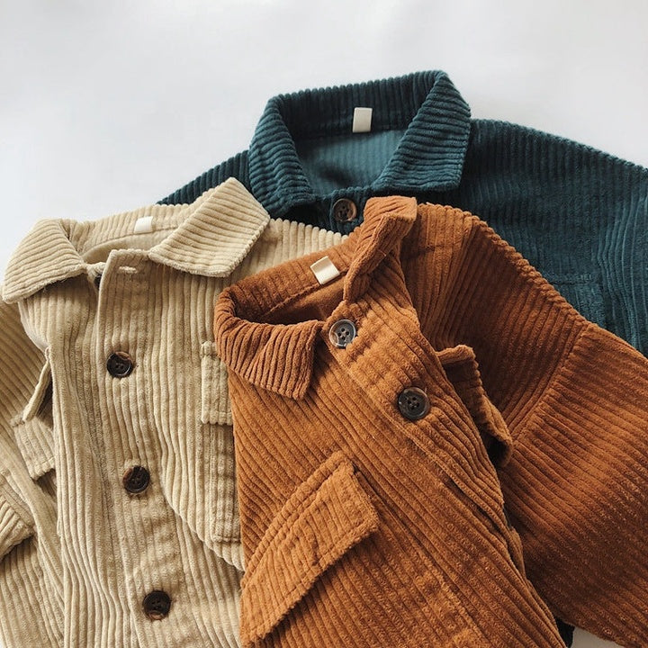 Wholesale Winter Coats Jaket for Kids Custom Logo Outwear Unisex Boys Corduroy Jackets