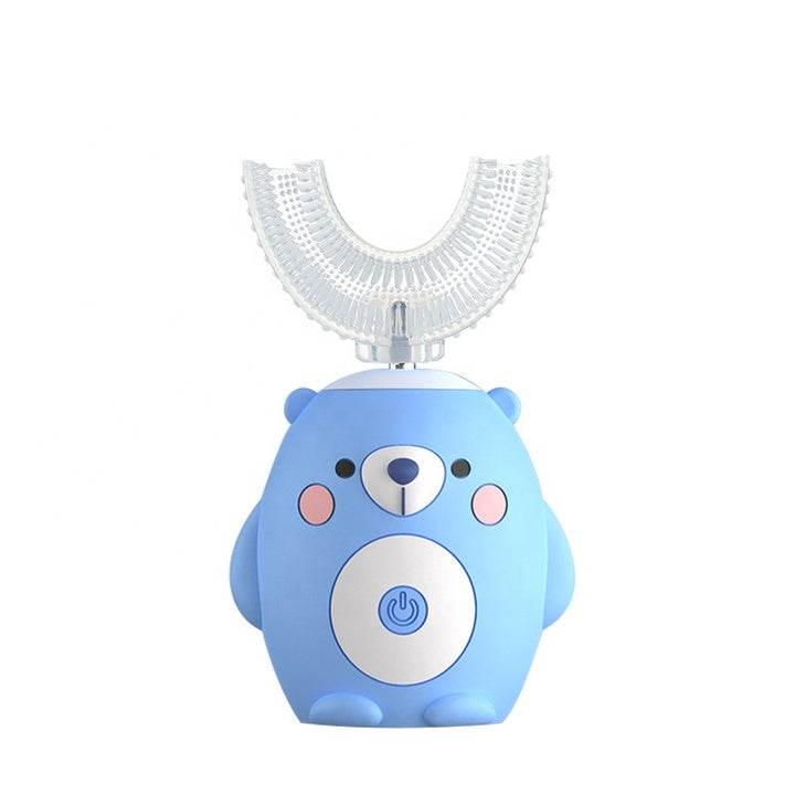 Custom Waterproof U Shape Silicone 360 Kids Electronic Toothbrush Cartoon Baby Automatic Sonic Electric Tooth Brush for Children