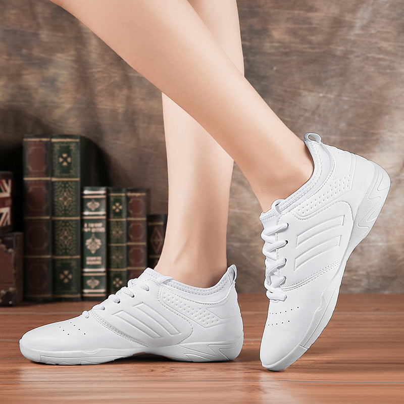 Athletic cheerleading shoes white aerobics shoes women's training competition dance shoes sneakers