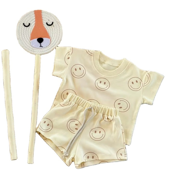Summer Baby Boy and Girls Clothing Set Printing New Fashion Infant Clothes Sport Baby Suit T-shirt and Shorts Two-piece Set Lbc