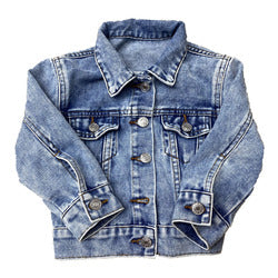 Hot Sell Neutral Simple-fit Children's Casual Denim Jacket Fashion Washed Jean Jacket For Kids