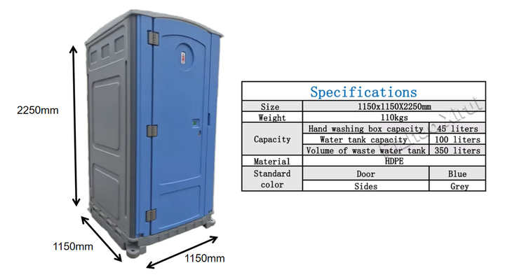 Mobile HDPE Composting Portable Toilets Prefabricated Cabin WCs for Construction Movable Chemical Toilets for Sale