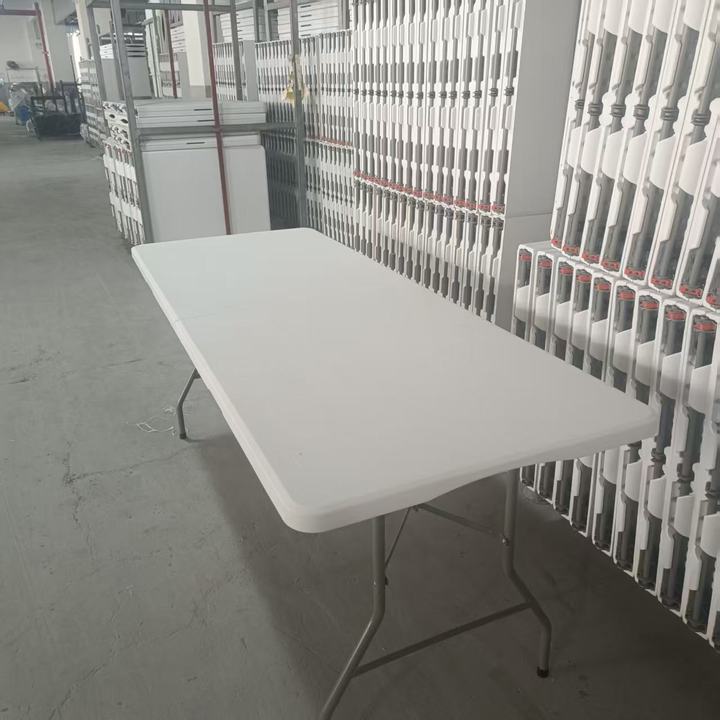 Customized Cheap Portable Outdoor Folding Table /6/8ft White Plastic Foldable Garden Table Modern Design for Dining Events Party