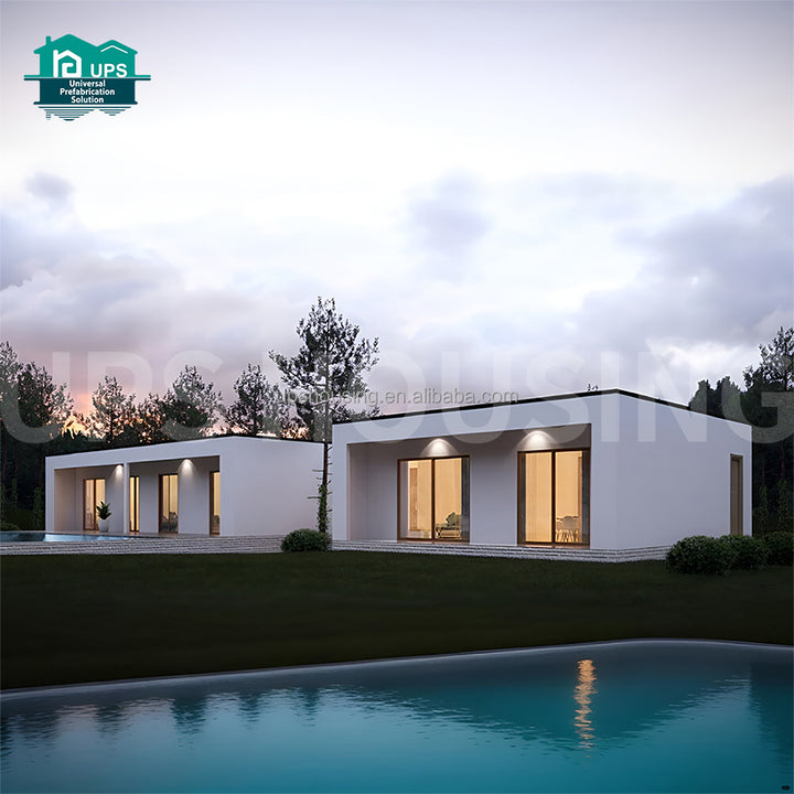 Luxury Prefab House 3 Bedroom Twin Skin Cabin Large Villa