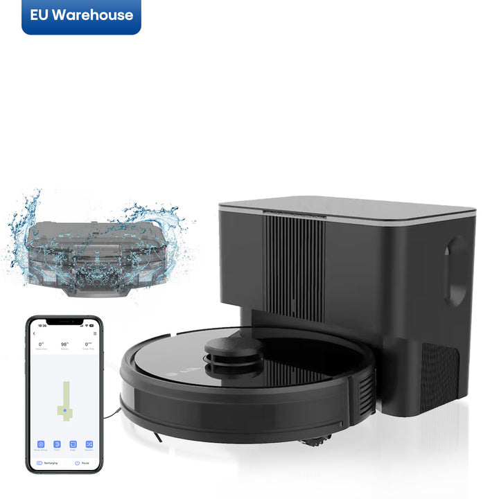 Bagotte Self-emptying Robot Vacuum Cleaner 5000Pa Electric Wet & Dry Household Hotel Use App-Controlled Automatic Dirt Disposal