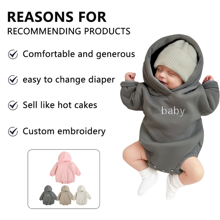 High Quality Infant Blank Sweatshirt Onesie Fleece Pull Over Toddler Boy Girl Fall Winter Casual Outfit Baby Romper
