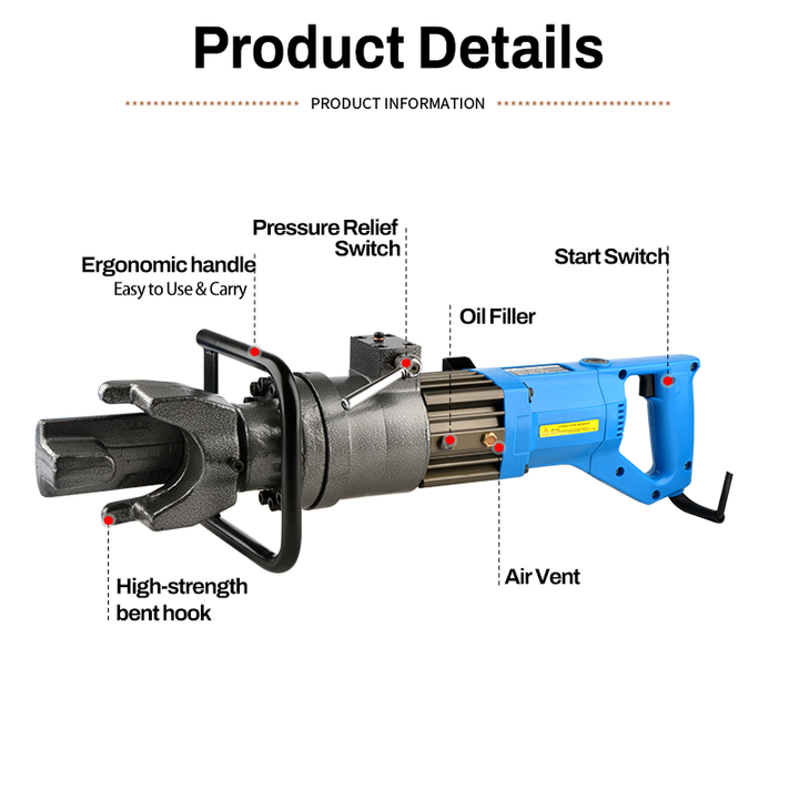 TuoRui Portable Electric Hydraulic Steel Bar Bending Machine-Hydraulic Crimping Tools for Straightening Bending Mild Steel Pipes