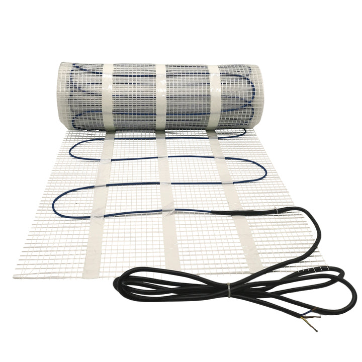 150W/M2 50cmX20m Electric Radiant Underfloor Dual Core Heating Fibreglass Mesh Mat Kit System for Tiles Ceramic Porcelain Stone