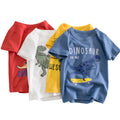 High Quality Round Neck Pullover Cotton Cartoon Dinosaur Print Baby Boys Graphic T-Shirt Kids Shirt