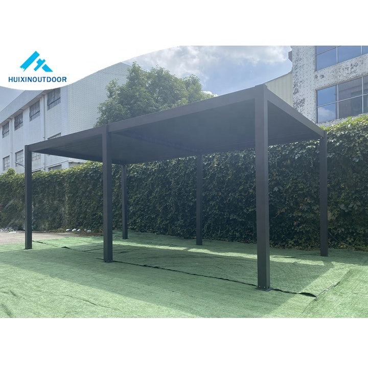 Amshine Customized Waterproof Metal Gazebo Opening Louvre Pergola Covers System Easily Assembled Aluminium Pavilion
