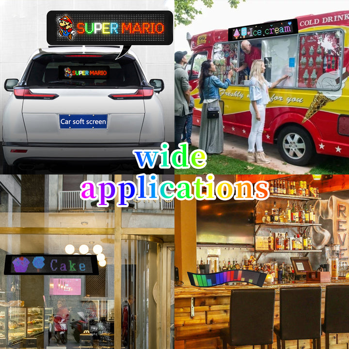 Programmable Scrolling Messages Flexible LED Sign Display App Control LED Sign Board for Cars Shops Digital Advertising Screen