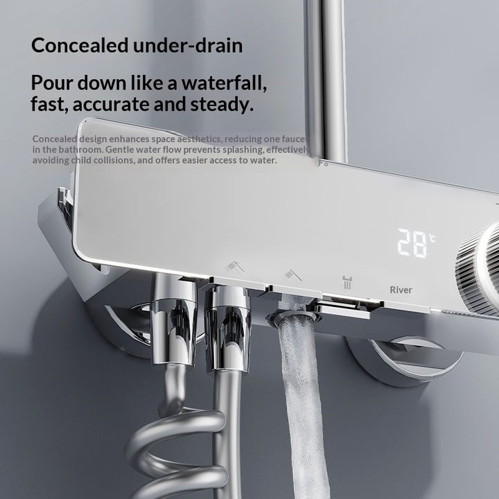 Multifunctional Rain Shower Set Mixer Bath & Shower Faucets Hot and Cold Water Bathroom Piano Shower Set