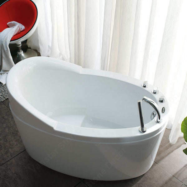 European Style Solid Surface Freestanding Bathtub with Overflow