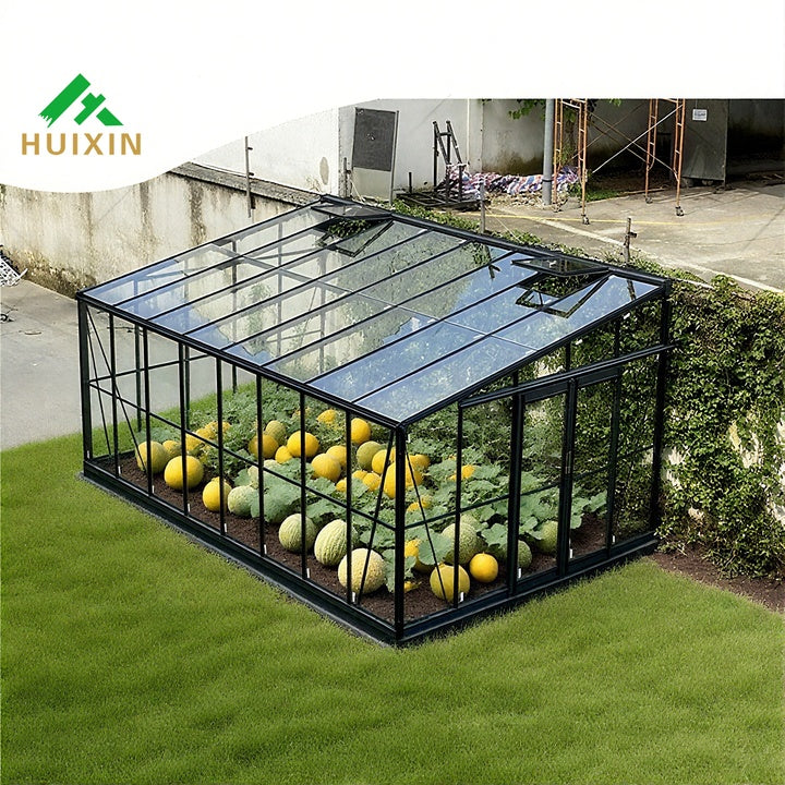 Outdoor Aluminum Greenhouse Kit Luxury Home Garden Heavy Duty Tempered Glass Waterproof Outdoor Plant Grow Glasshouse
