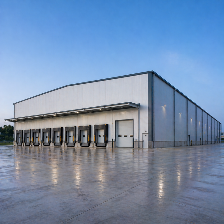 Industrial Prefabricated Steel Structure Cold Storage Turnkey Food Logistics Building C5 Anti-Corrosion Eurocode