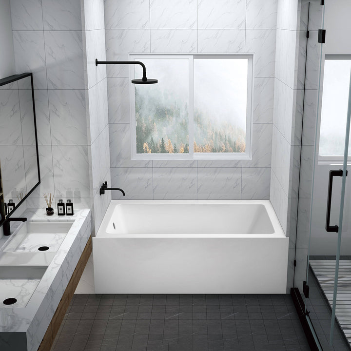 Best Selling 60 Inch New Pure White Acrylic Modern Apron Hotel Bathtubs with Skirts