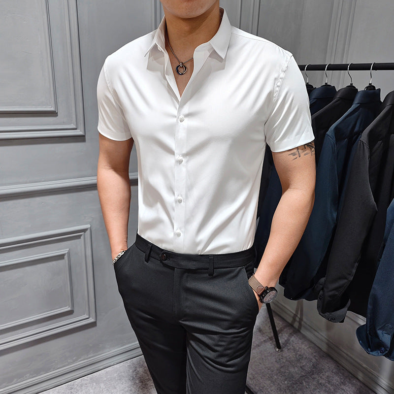 OEM Custom Logo Chemises Hommes 2023 Camisas Manga Corta Business Dress Mens Shirt Shorts Sleeve Office Men's Shirts