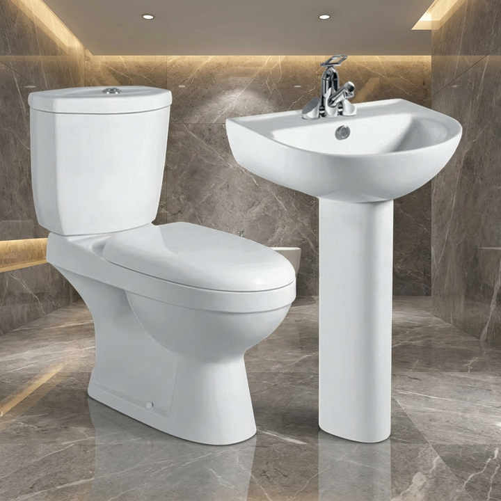 Economic Price Sanitary Ware Bathroom Ceramic WC Toilet With Wash Basin