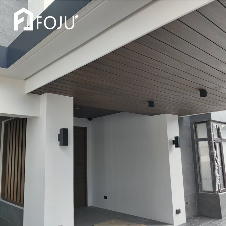 Outdoor Composite Cladding Panels WPC Wall Cladding with Wood Grain Surface for Villa Hotel Garden Exterior Decoration