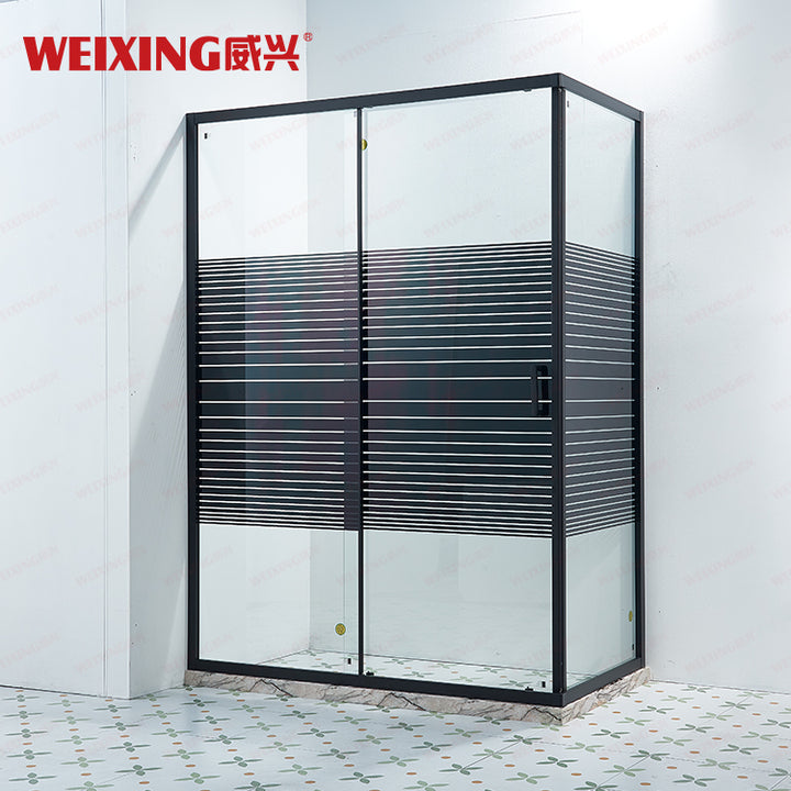 China Factory Modern Hotel Home Bathroom Framed Rectangle Tempered Glass Aluminum Shower Room