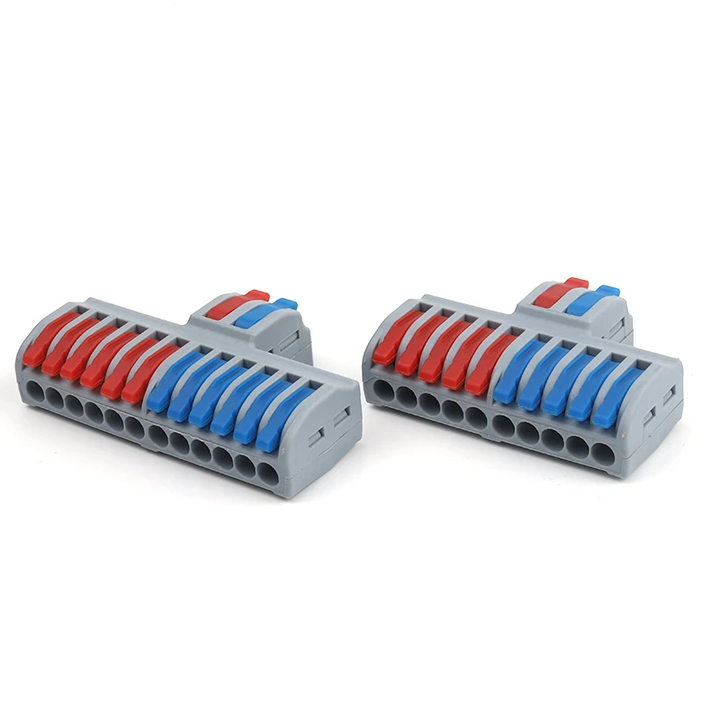 Compact Universal Push-In Electrical Connectors Quick Splitter Wiring Cable Connector Copper Butt Terminal Block AWG28-12 Power