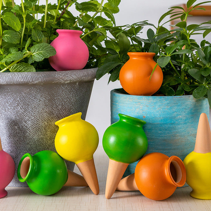 4pcs Upgraded Professional Garden Automatic Terracotta Self Watering Spikes Planter Insert Device Irrigation Dripper