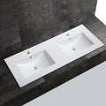 Modern Double Bathroom Sink Ceramic Vanity Cabinet with Square Basin (120cm) for Hotel Use
