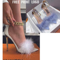 free shipping professional fur upper bandage shoes for women wedding shoe high heels big size 42 43 ladies heel high wholesale