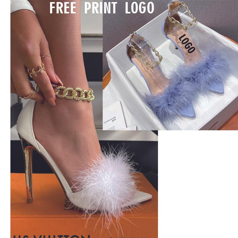 free shipping professional fur upper bandage shoes for women wedding shoe high heels big size 42 43 ladies heel high wholesale