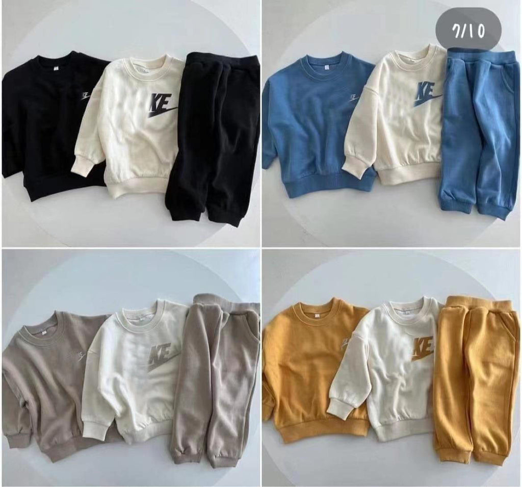 Spring Autumn Brand New Children Sports Suit Boys and Girls Large Size Loose Sweatshirts Tops Pants 3pcs Set Kids Casual Outwear