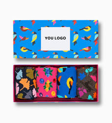 Custom Logo Men'S Womens Funny Designer Cotton Crew Socks Box Packaging Fashion School Colorful Sport Dress Happy Socks Box Gift