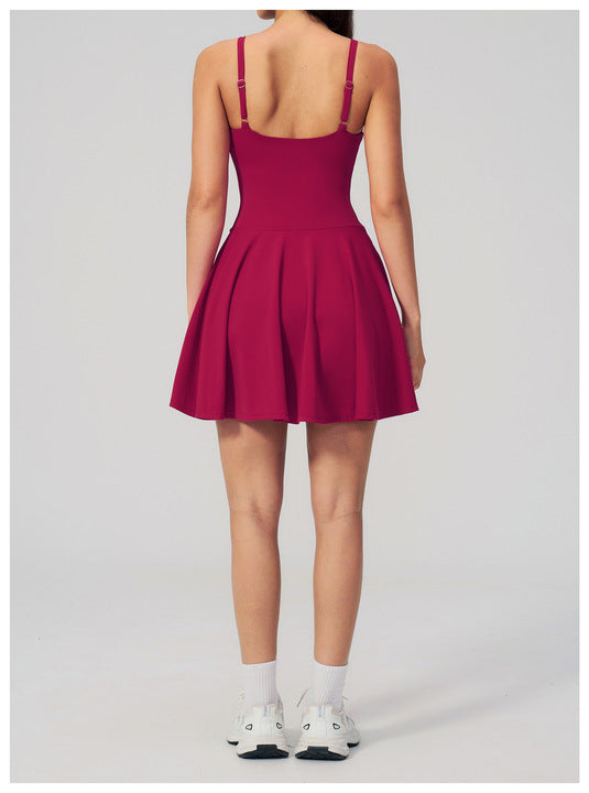 Women's Spaghetti Strap Full Length V-neck Nine Quarter Sleeve Side Pocket Three-Dimensional Anti Light Eco-Friendly Lightweight