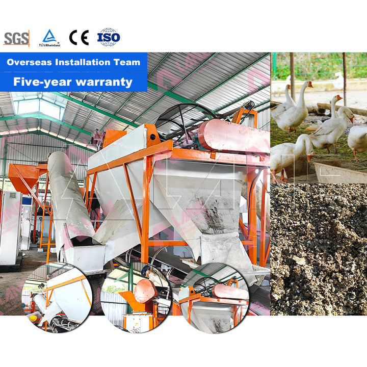 LANE Automated Poultry Farm Waste Recycling System Goose Manure Composting Organic Fertilizer Production Line