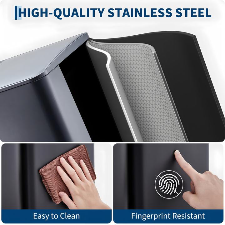 60L Triple 3 Compartment Stainless Recycling Bins with Pedal Press Button on Top Recycle Bin Eco-friendly Recycling Solution