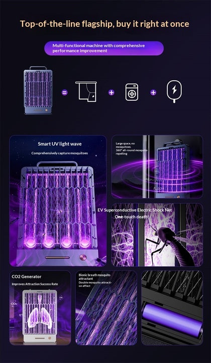 Wholesale Rechargeable Electric Mosquito Killer Lamp Purple UV Light Non-Toxic Indoor Outdoor Bug Zapper for Home Camping Garden