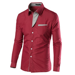 Cheap Solid Color Multi-color Shirt Men Slim Fit Mens Long Sleve Shirts Men's Dress Shirts