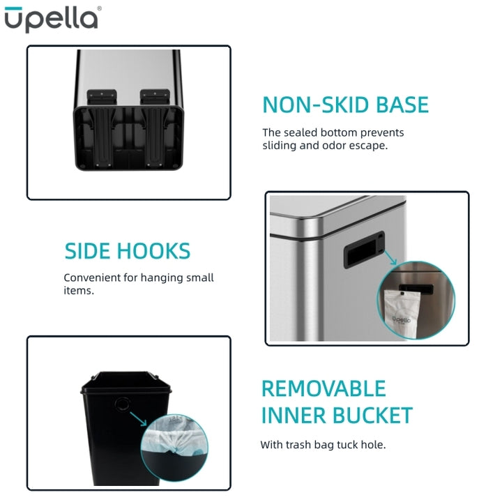 Innovative Modern Dual Compartments 30L Household Recycling Trash Can Kitchen Waste Bin