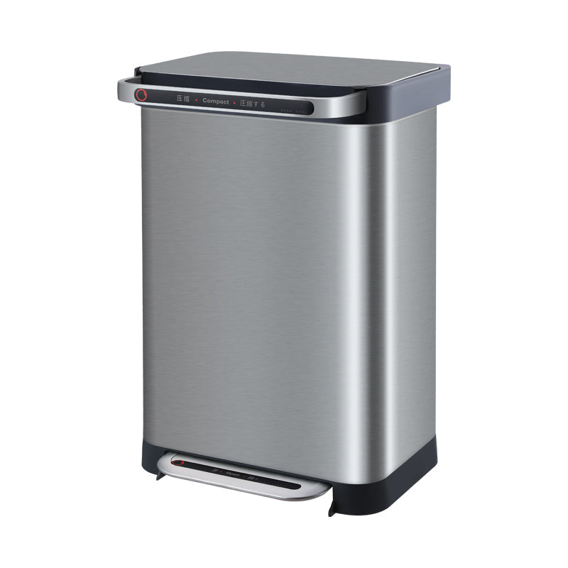 High End 50L Stainless Steel Semi Automatic Household Deluxe Hotel Room Waste Bin Trash Can With Pedal