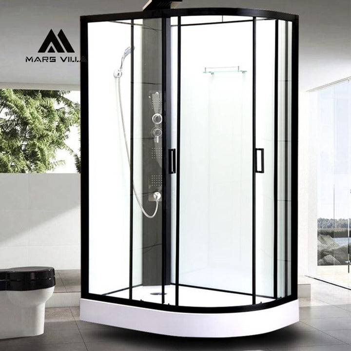 Mars Villa ETL Certified Sliding Aluminium Steam Shower Cabin Bathtub USA Market High Performance Massage Jets Toughened Glass