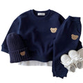 Autumn Children Long-sleeved High-quality Cotton Cartoon Bear Round Neck Sweater and Pants Two-piece Children's Girl Set