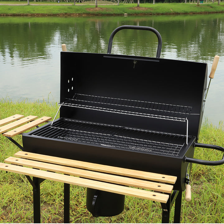 Europe Standard Smokeless Outdoor Chicken Grills Trolley Portable Wood Pellet Stove Korean Bbq Tables for Restaurant